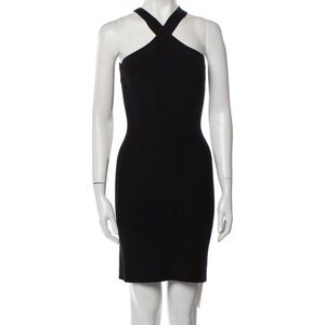 NEW House of Harlow 1960 Sculpt Knit Criss Cross Dress - Black L